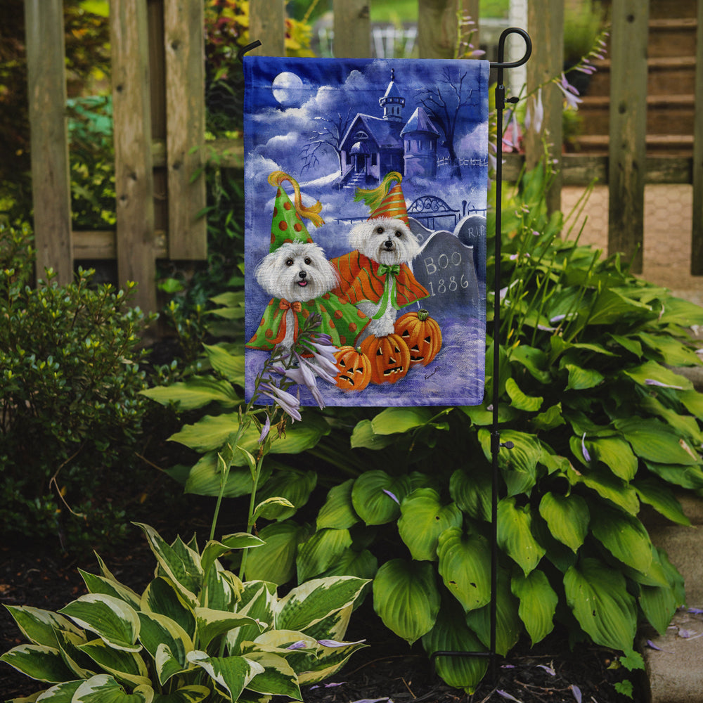 Bichon Frise Halloween Haunted House Flag Garden Size PPP3022GF