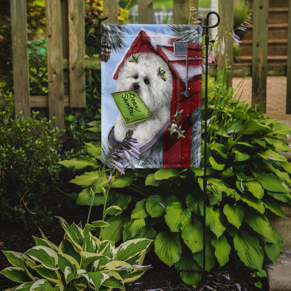 Bichon Frise Santa's List Christmas Flag Garden Size PPP3025GF