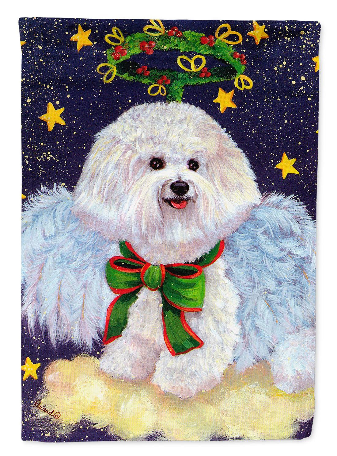 Buy this Bichon Frise Christmas Angel Flag Canvas House Size PPP3027CHF