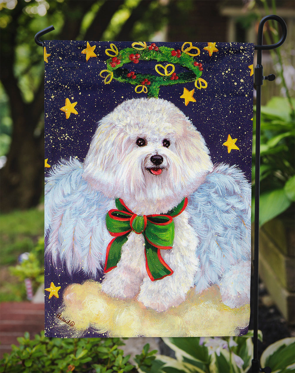 Bichon Frise Christmas Angel Flag Garden Size PPP3027GF