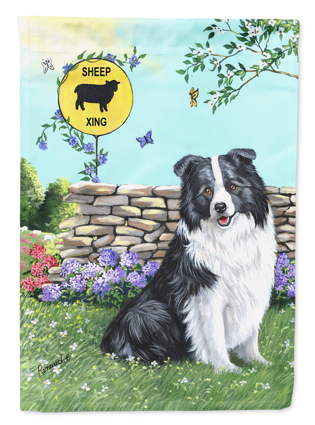 Buy this Border Collie Crossing Flag Garden Size PPP3030GF