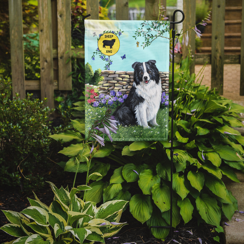 Border Collie Crossing Flag Garden Size PPP3030GF