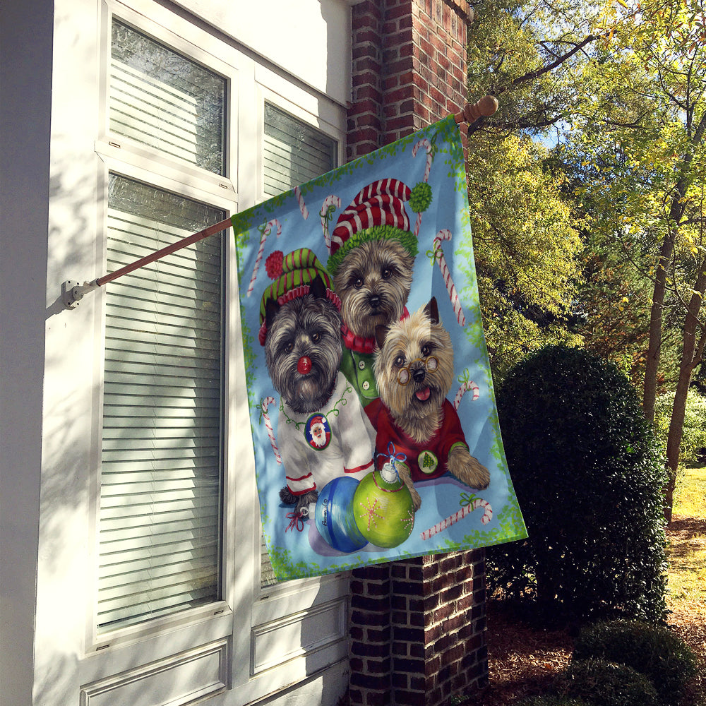 Cairn Terrier Christmas Elves Flag Canvas House Size PPP3050CHF