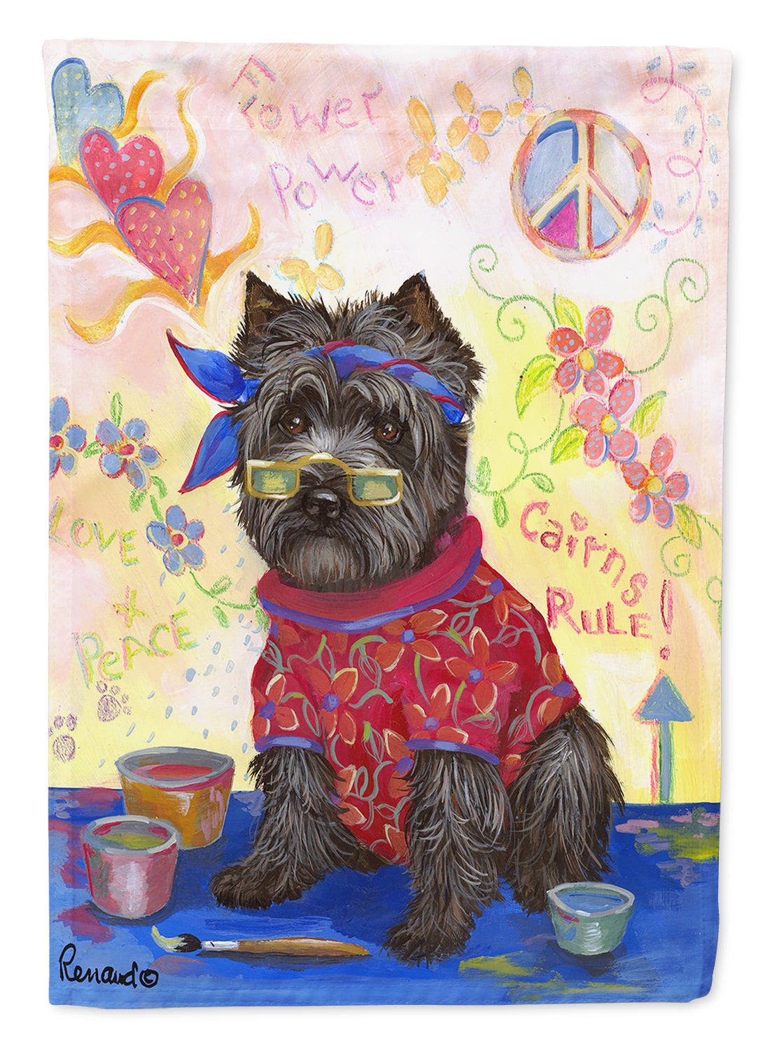 Buy this Cairn Terrier Hippie Dippie Flag Garden Size PPP3053GF