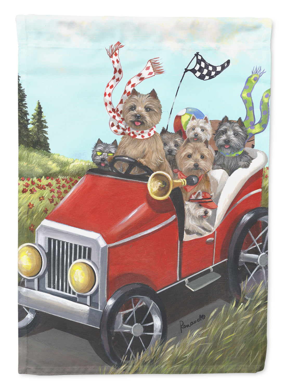 Buy this Cairn Terrier On the Move Flag Canvas House Size PPP3055CHF