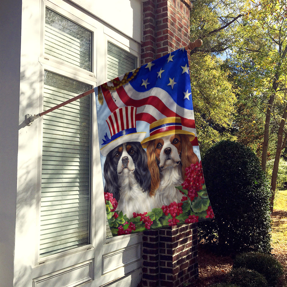 Cavalier Spaniel USA Flag Canvas House Size PPP3069CHF