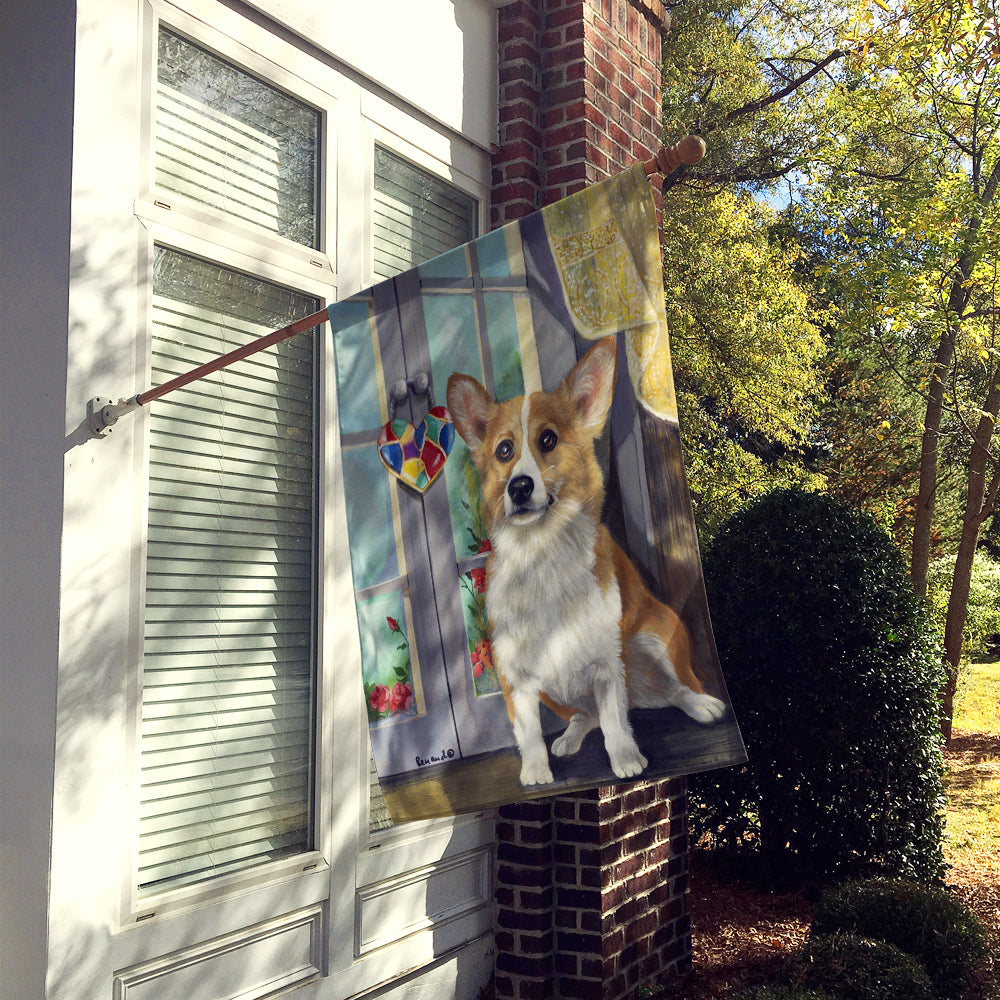 Corgi Suncatcher Flag Canvas House Size PPP3076CHF