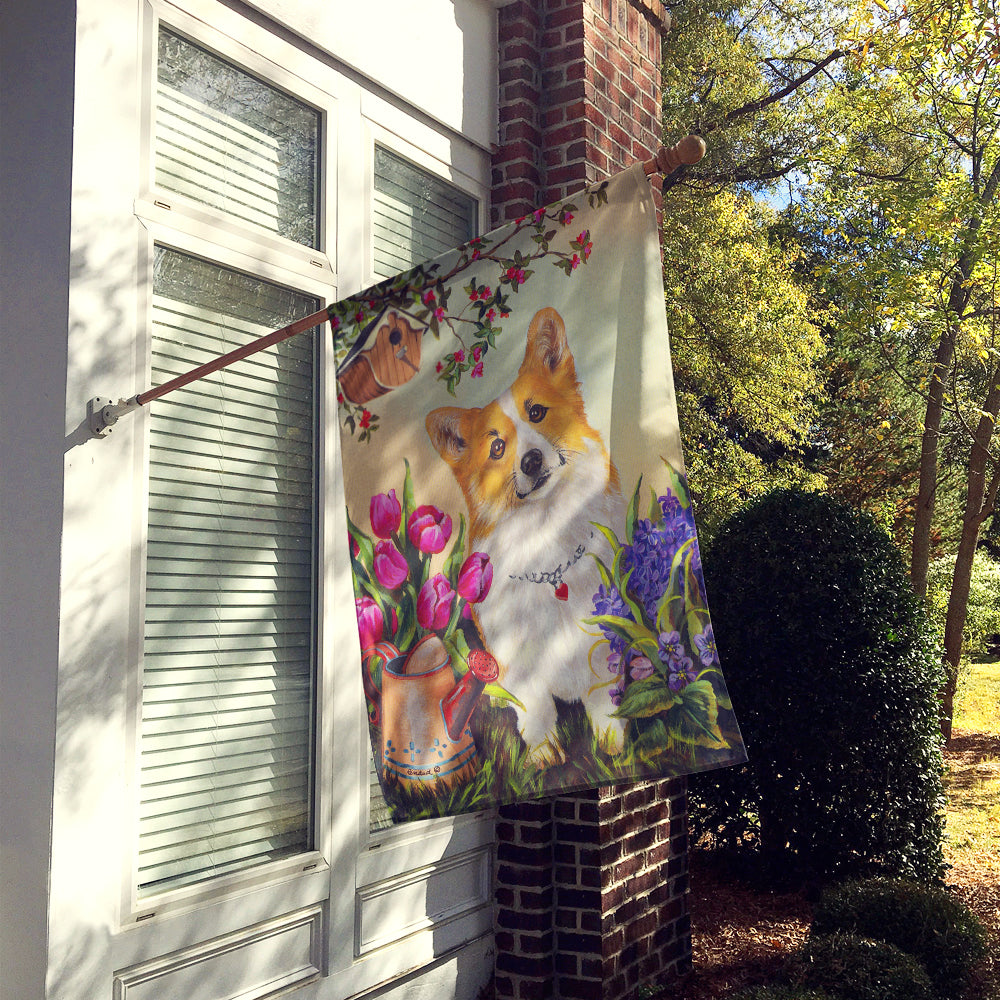 Corgi Sunshine Flag Canvas House Size PPP3077CHF