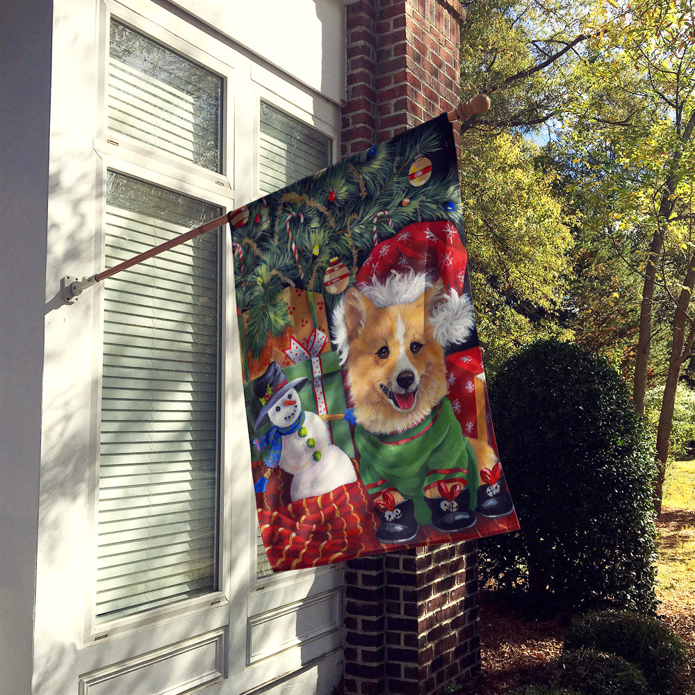 Corgi Under my Christmas Tree Flag Canvas House Size PPP3078CHF