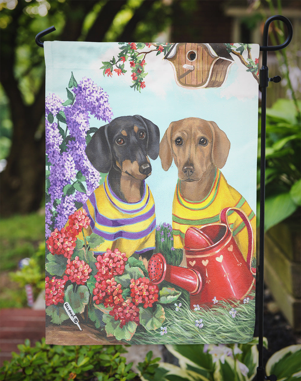 Dachshund Blooms Flag Garden Size PPP3080GF