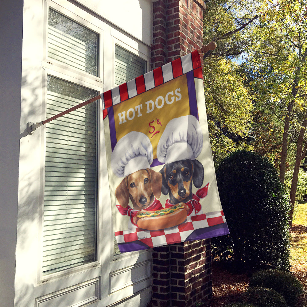 Dachshund Hot Dog Stand Flag Canvas House Size PPP3083CHF