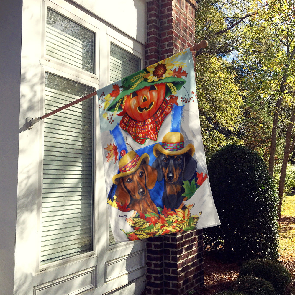 Dachshund Fall Scarecrow Flag Canvas House Size PPP3086CHF