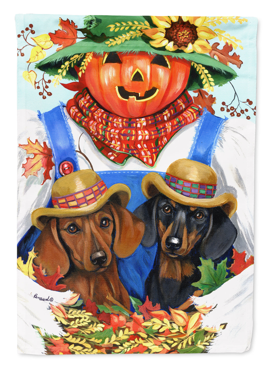 Buy this Dachshund Fall Scarecrow Flag Garden Size PPP3086GF