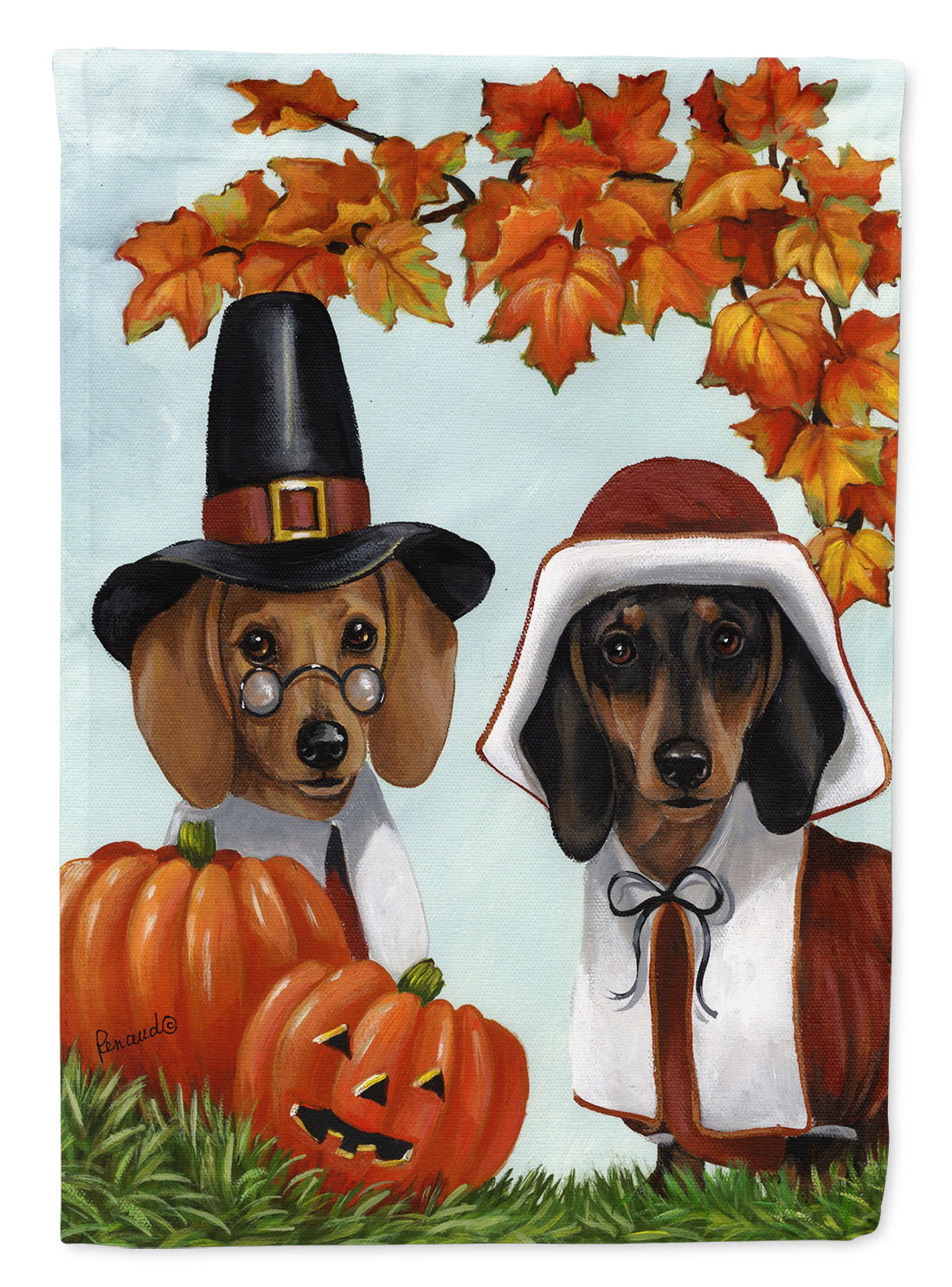 Buy this Dachshund Thanksgiving Pilgrims Flag Garden Size PPP3087GF