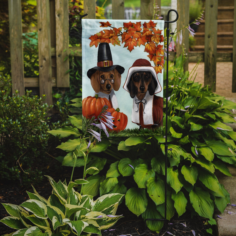 Dachshund Thanksgiving Pilgrims Flag Garden Size PPP3087GF