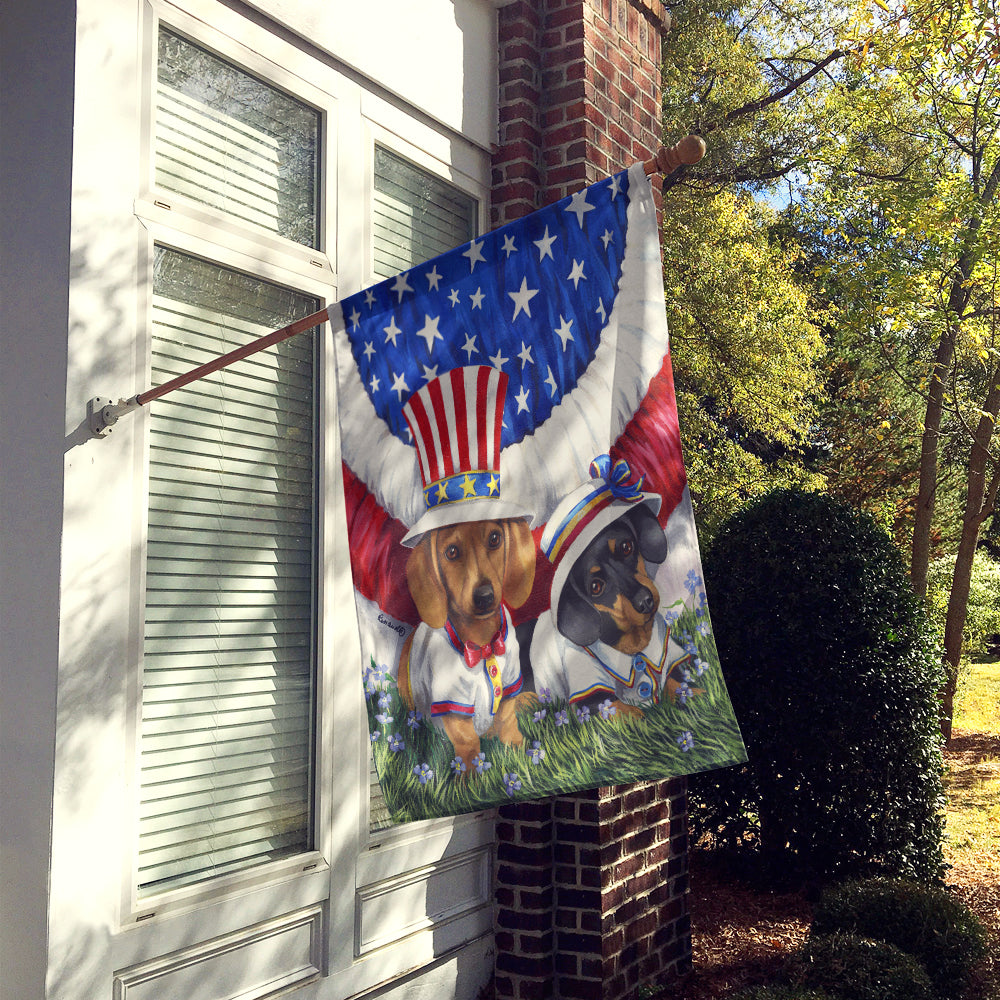 Dachshund USA Flag Canvas House Size PPP3088CHF