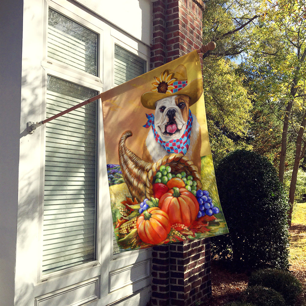 English Bulldog Autumn Flag Canvas House Size PPP3090CHF