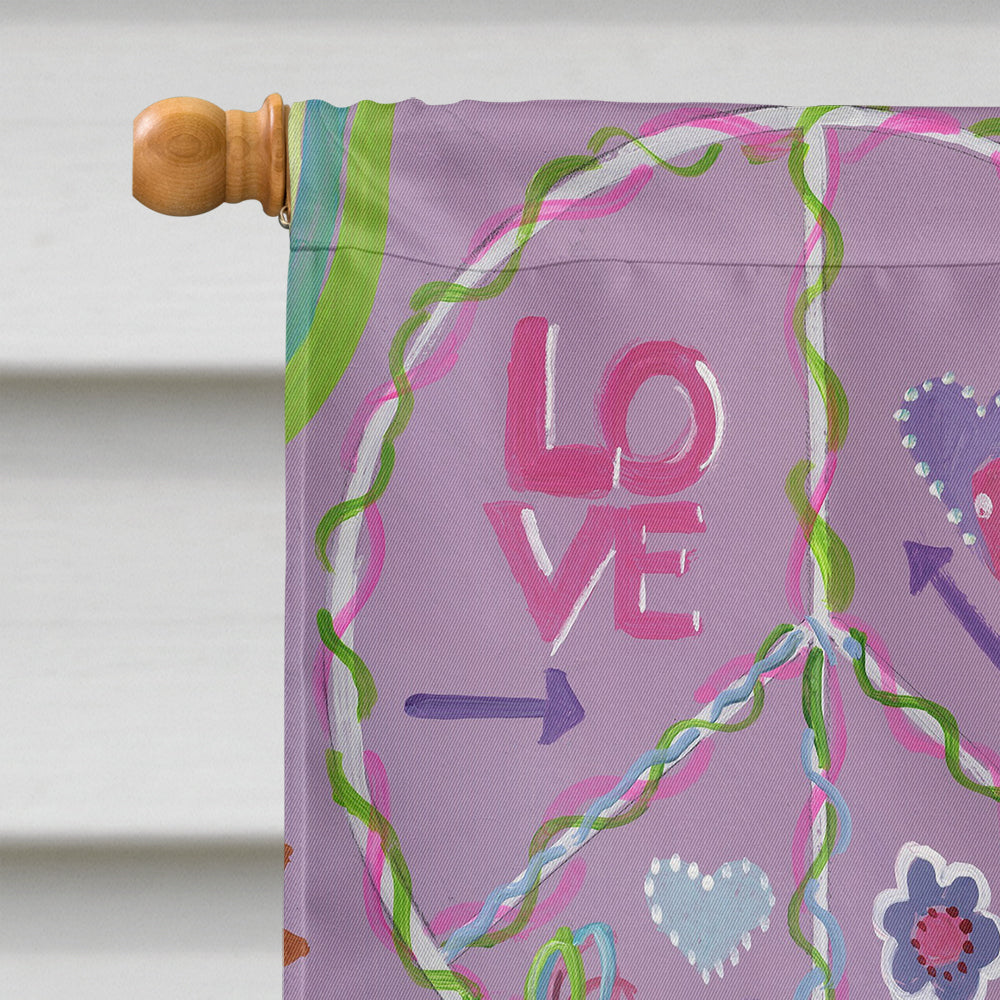 English Bulldog Flower Power Flag Canvas House Size PPP3091CHF