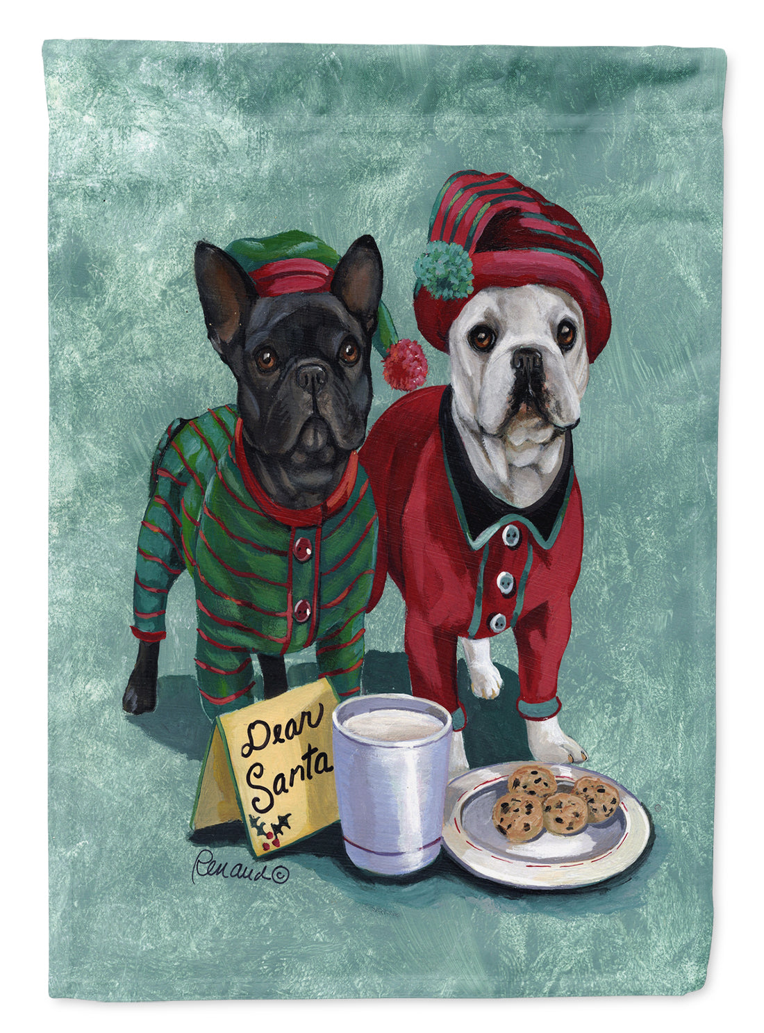 Buy this French Bulldog Christmas PJs Flag Garden Size PPP3097GF