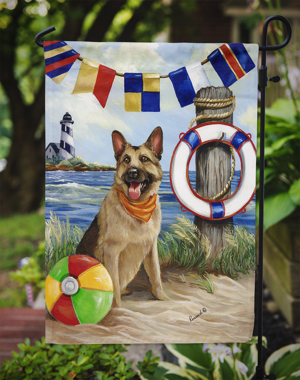 German Shepherd Life Saver Flag Garden Size PPP3099GF