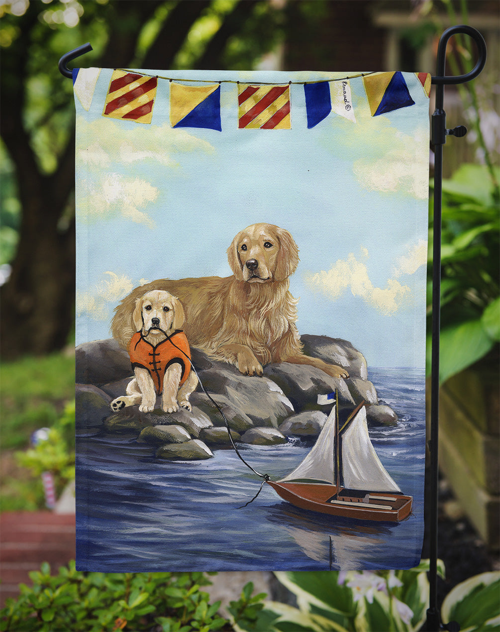 Golden Retriever Retreat Flag Garden Size PPP3100GF