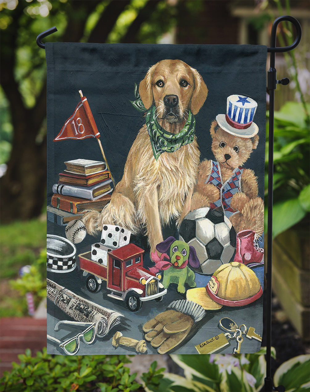 Golden Retriever Toys Flag Garden Size PPP3103GF