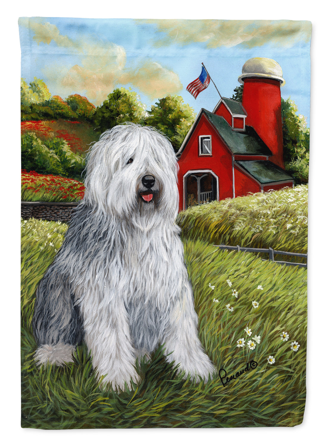 Buy this Old English Sheepdog Heaven Flag Garden Size PPP3119GF