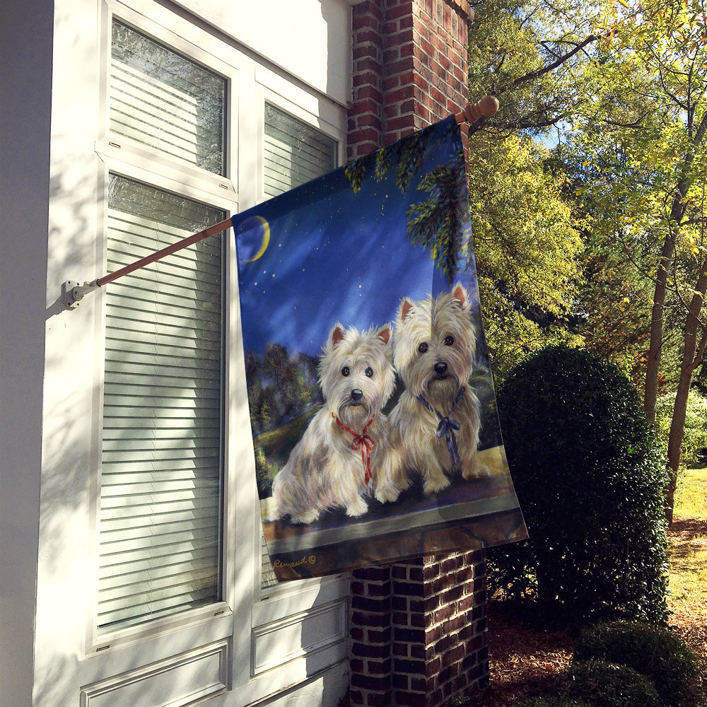 Westie Moonlight Stroll Flag Canvas House Size PPP3122CHF