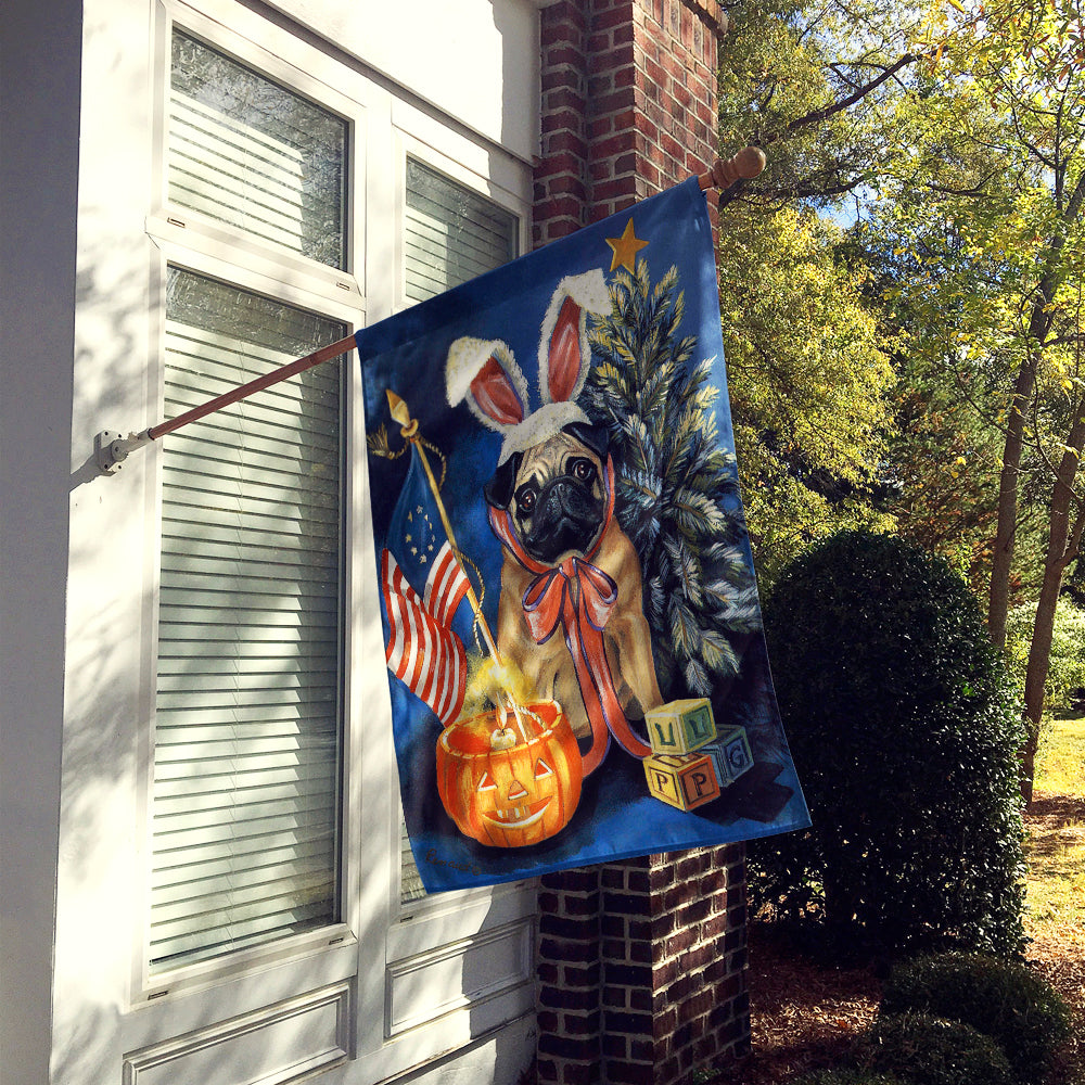 Pug for All Seasons Flag Canvas House Size PPP3125CHF