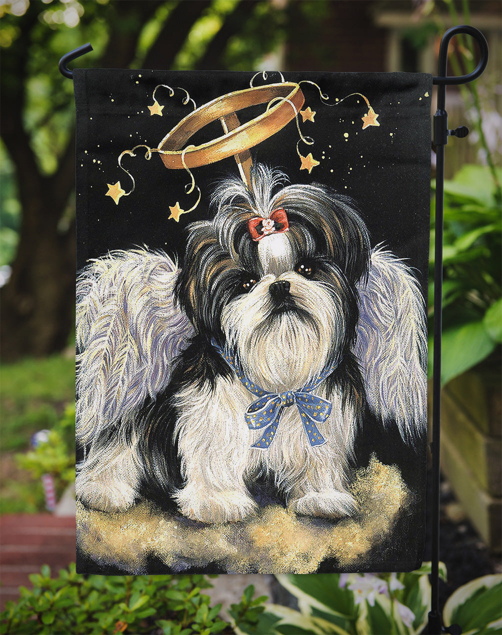 Shih Tzu Christmas Angel Flag Garden Size PPP3127GF