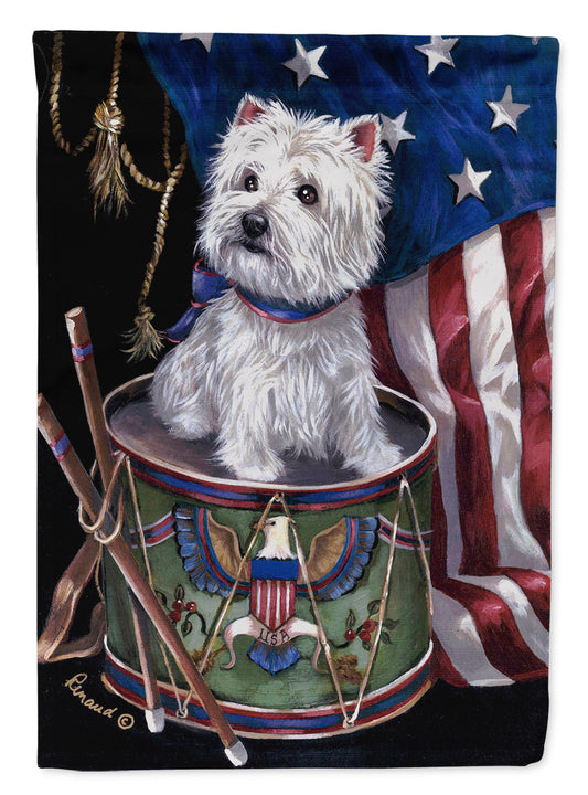 Buy this Westie Little Drummer Boy USA Flag Canvas House Size PPP3129CHF