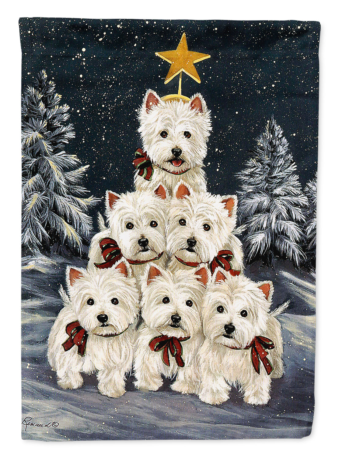Buy this Westie Christmas Family Tree Flag Garden Size PPP3130GF
