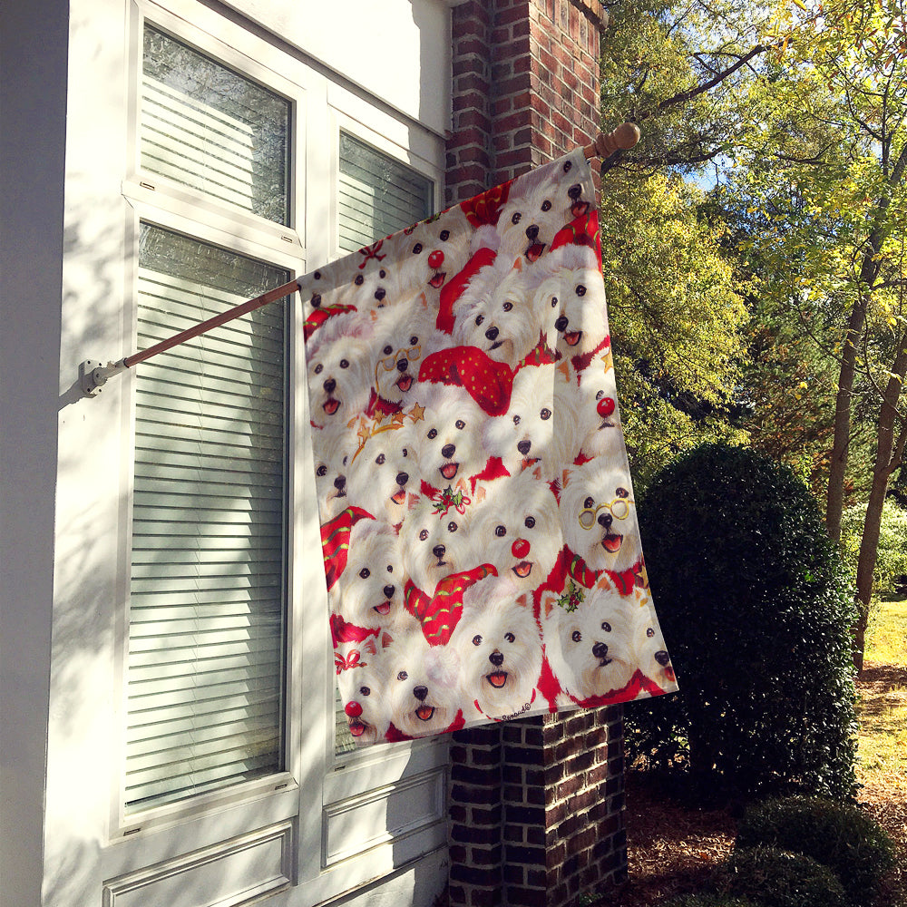 Westie Christmas a Plenty Flag Canvas House Size PPP3133CHF