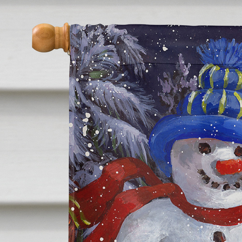Westie Snowpeople Flag Canvas House Size PPP3135CHF