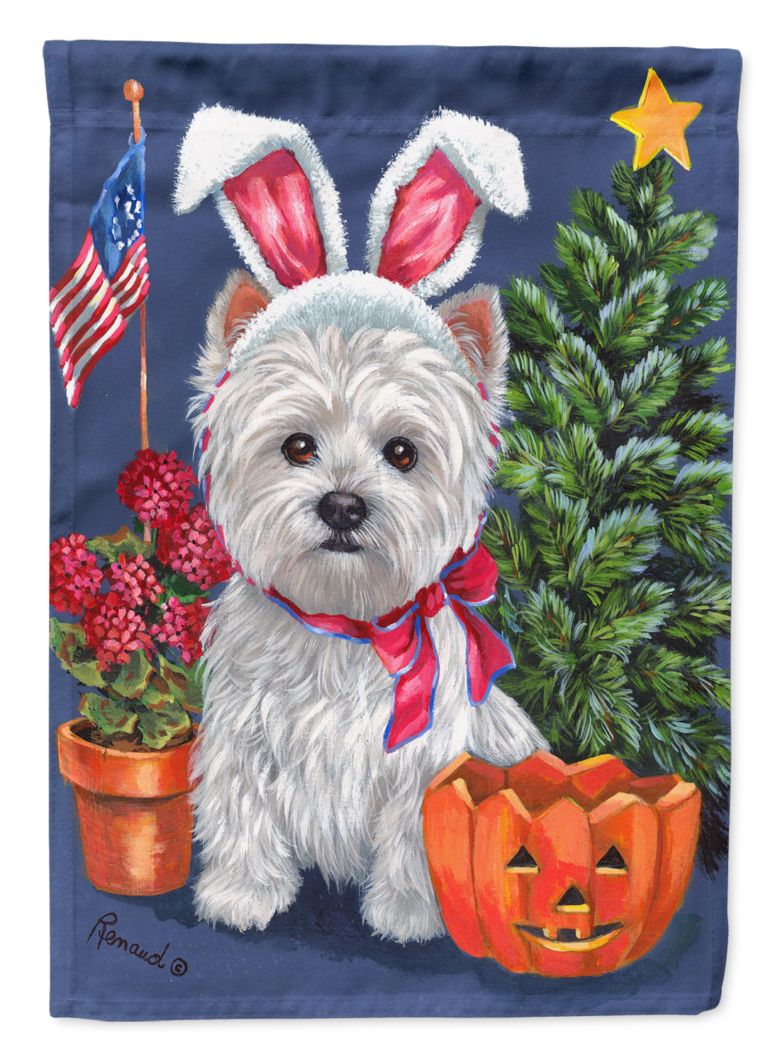 Buy this Westie for All Seasons Flag Canvas House Size PPP3137CHF