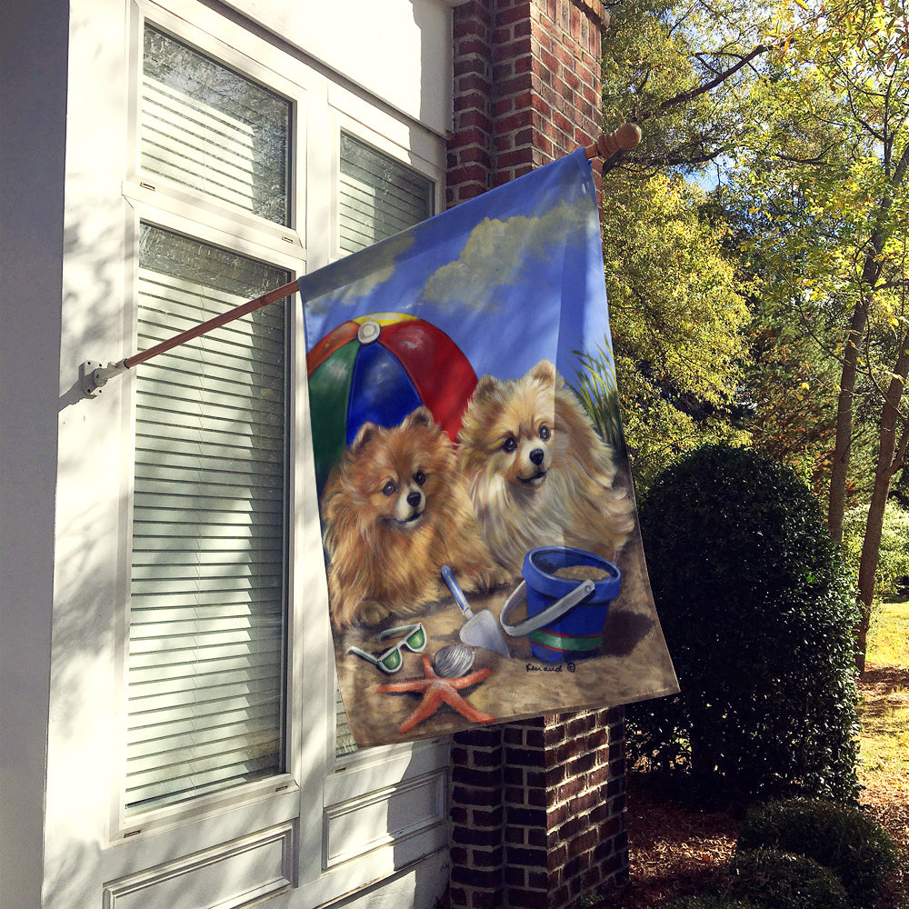 Pomeranian Beach Flag Canvas House Size PPP3145CHF