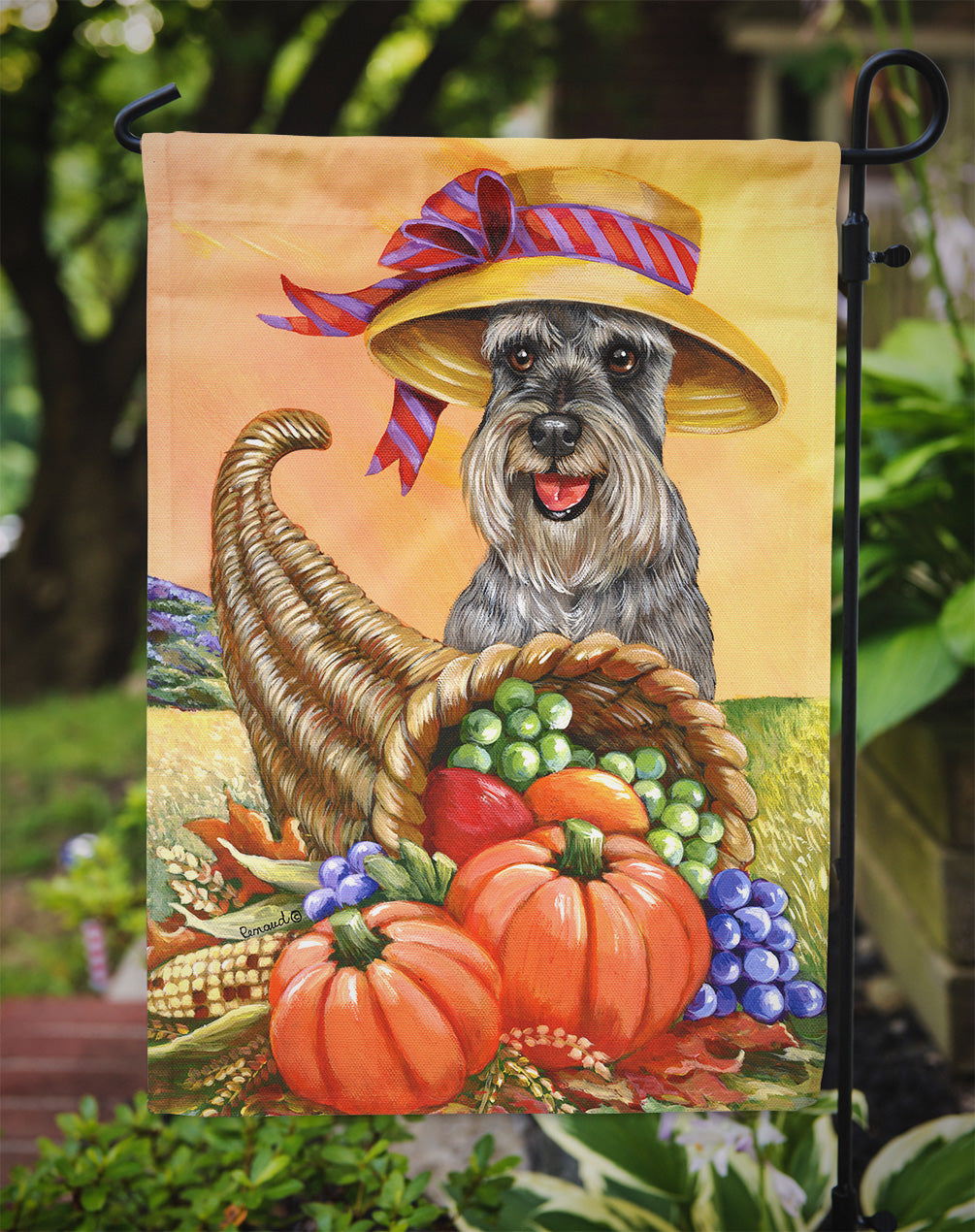 Schnauzer Autumn Flag Garden Size PPP3158GF