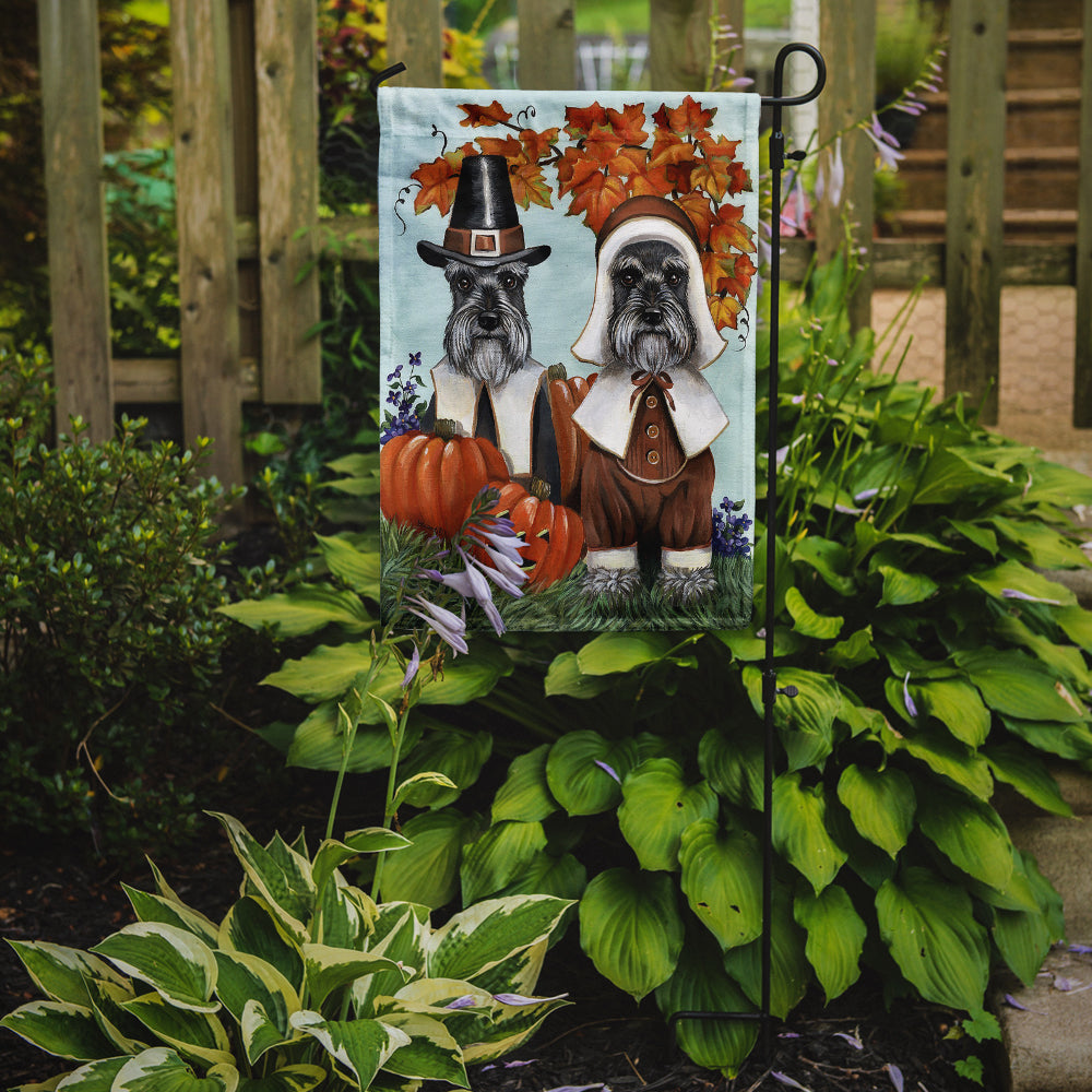 Schnauzer Thanksgiving Pilgrims Flag Garden Size PPP3167GF