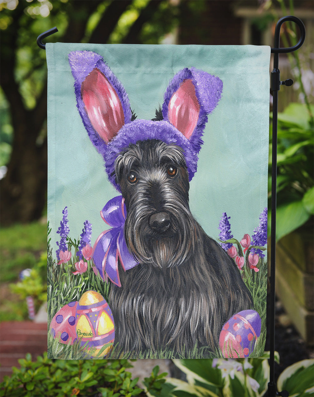 Scottie Easter Bunny Flag Garden Size PPP3172GF