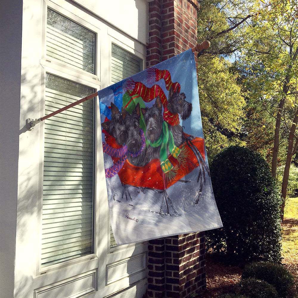 Scottie Christmas Dashing Flag Canvas House Size PPP3174CHF