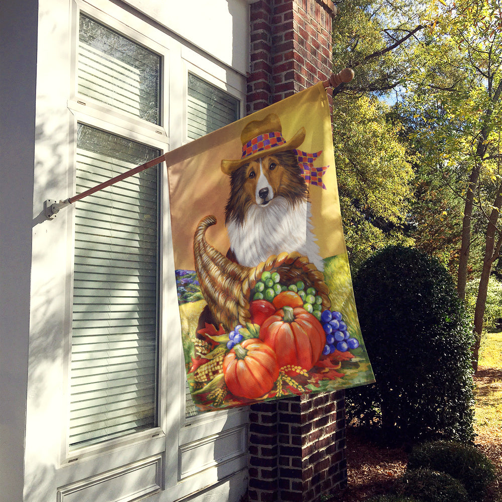 Sheltie Autumn Flag Canvas House Size PPP3185CHF