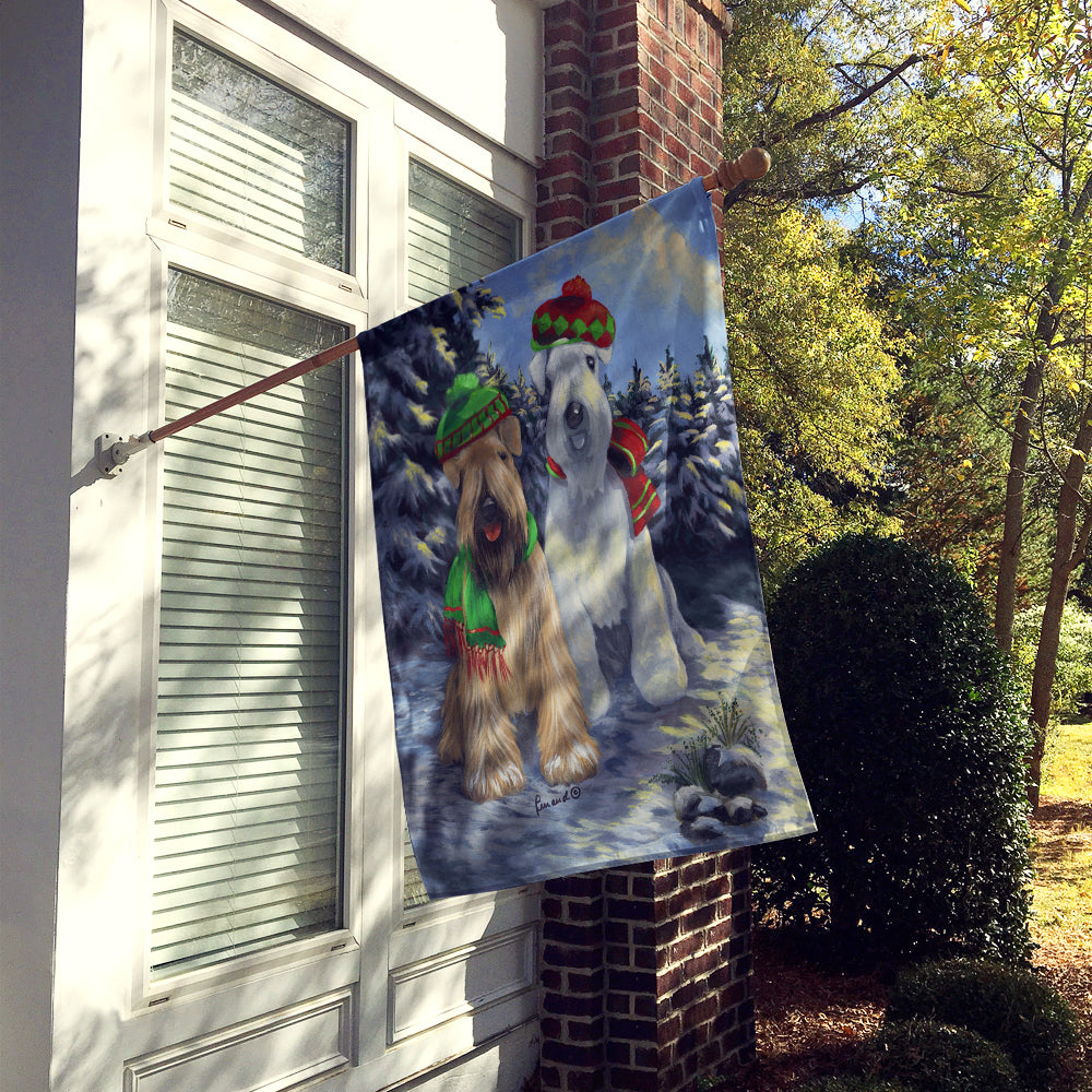 Wheaten Terrier Christmas Snowdog Flag Canvas House Size PPP3194CHF