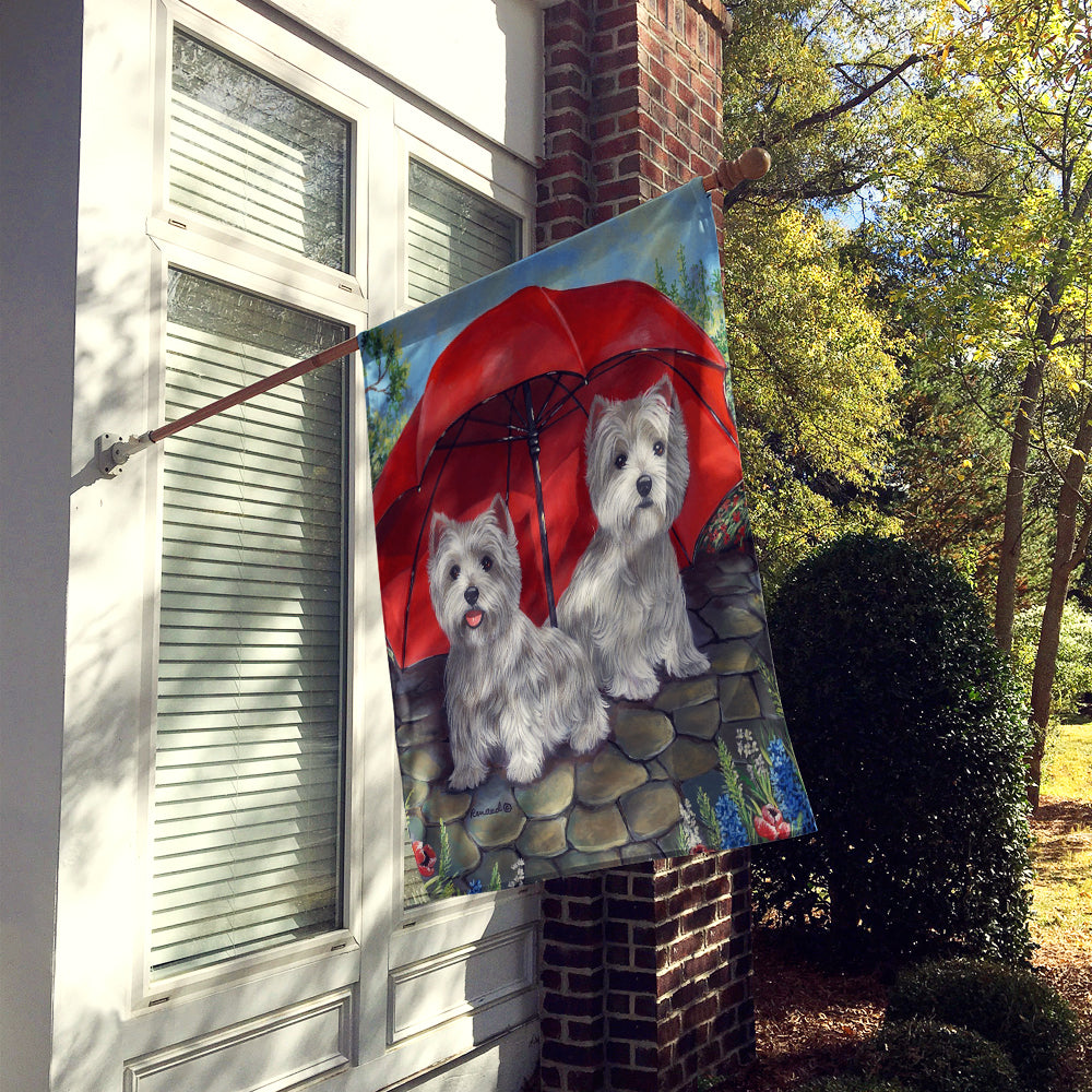 Westie April Showers Flag Canvas House Size PPP3198CHF