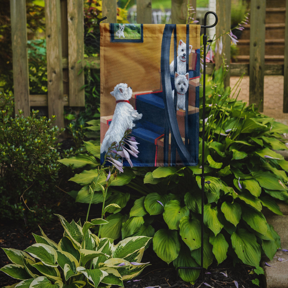Westie Going Up Flag Garden Size PPP3204GF