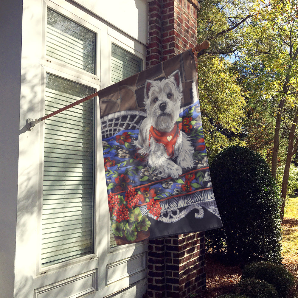 Westie Hannah Mae Flag Canvas House Size PPP3206CHF