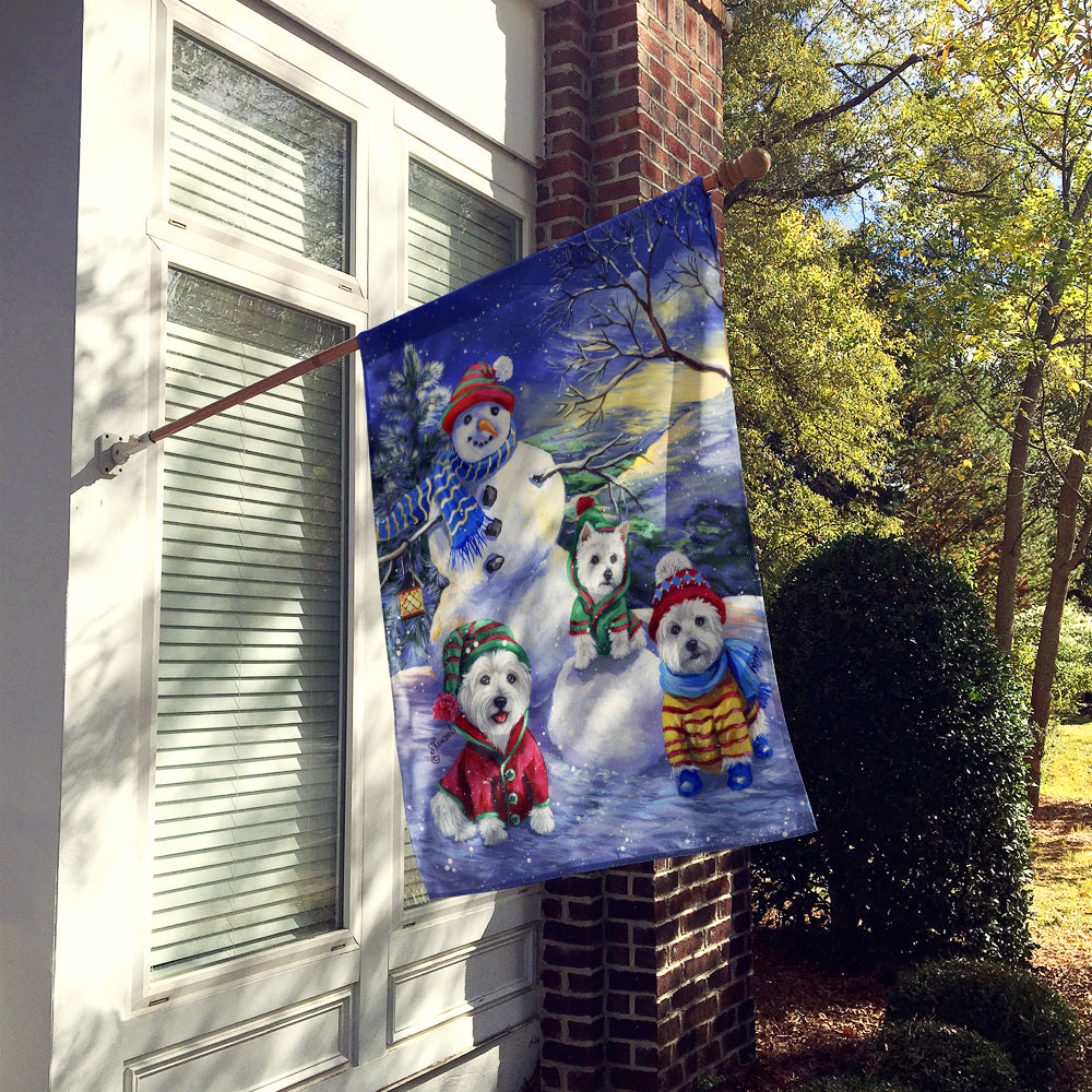 Westie Holiay Snowballs Flag Canvas House Size PPP3208CHF