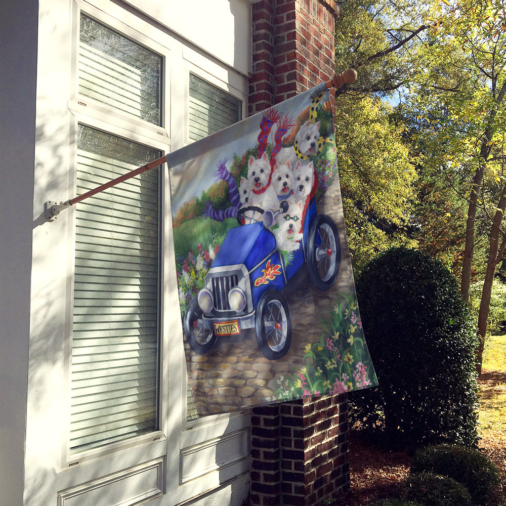 Westie Hot Rod Flag Canvas House Size PPP3209CHF