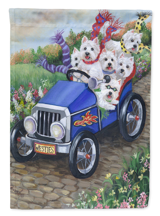 Buy this Westie Hot Rod Flag Garden Size PPP3209GF