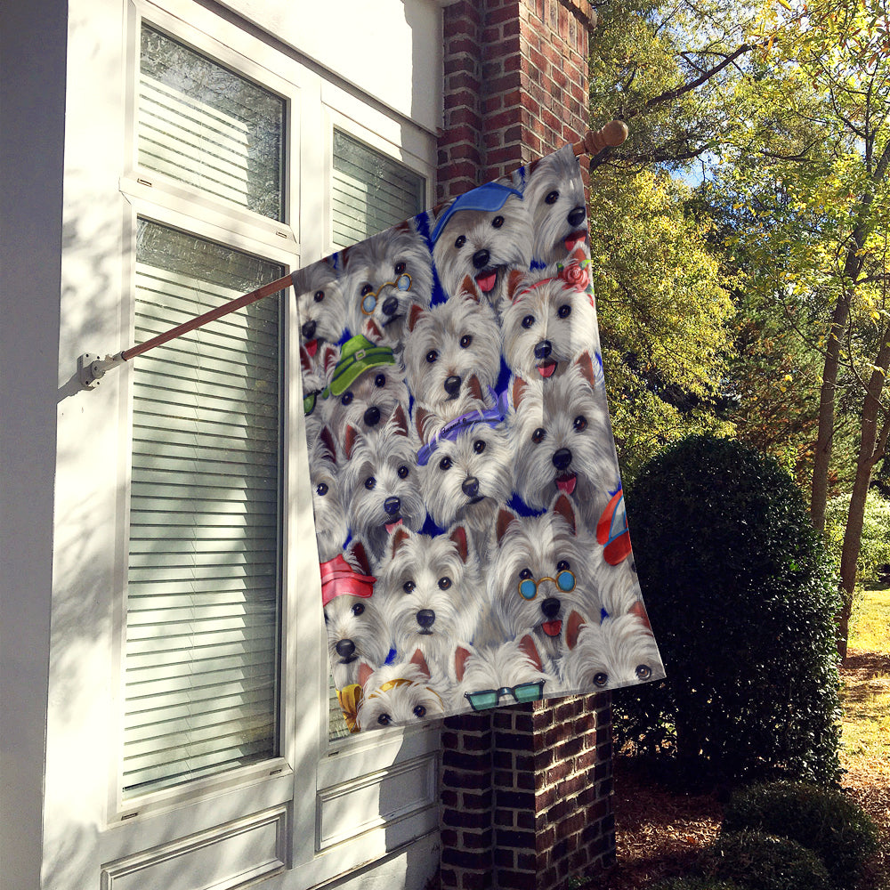 Westie Many Faces Flag Canvas House Size PPP3217CHF