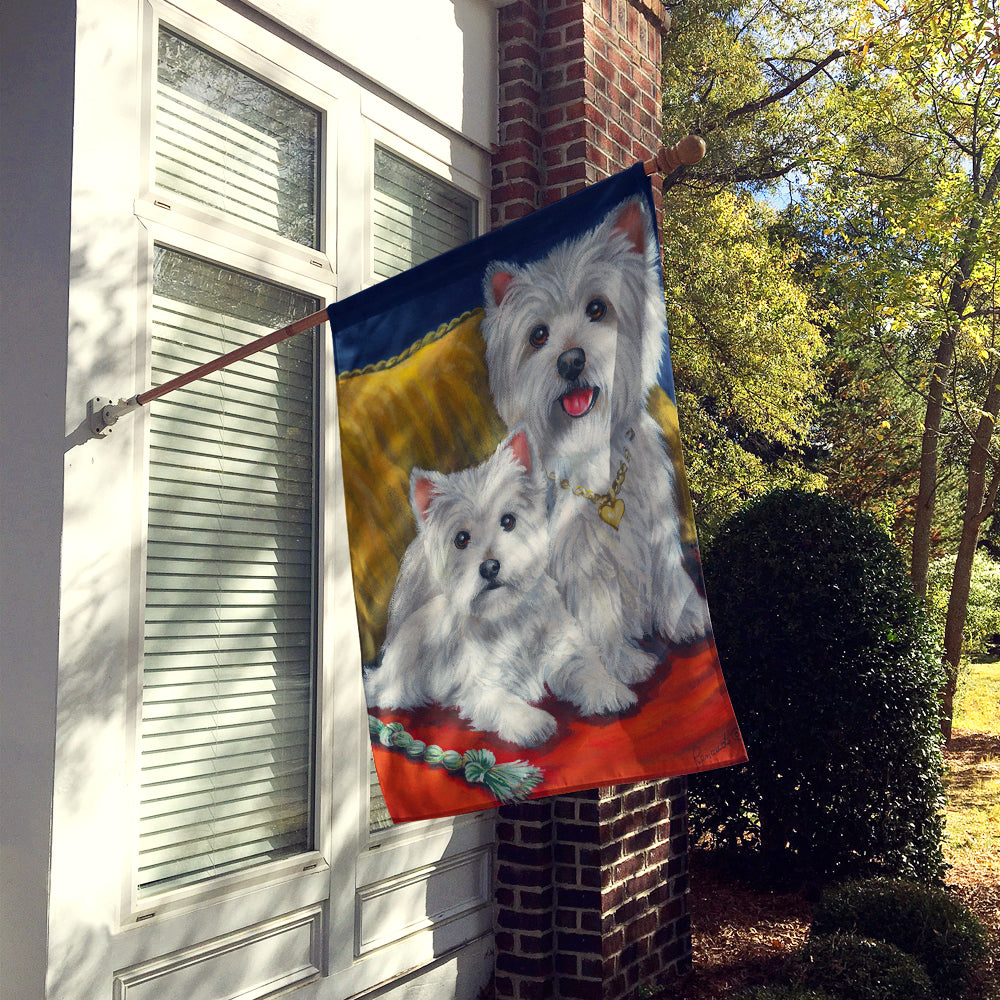 Westie Mom and Pup Flag Canvas House Size PPP3218CHF